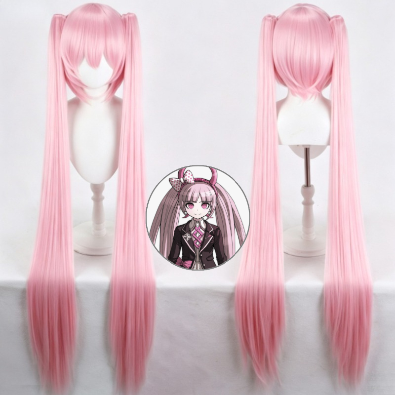 Cosplay Anime Pink Hair - شعر مستعار دانغانرونبا كوتوكو أتسوجي للتنكر،