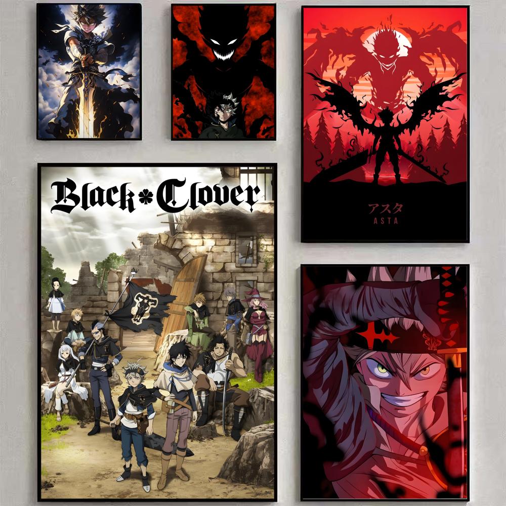 Black Clover Grimoire - أنيمي B-أسود البرسيم المشارك ملصق مقاوم