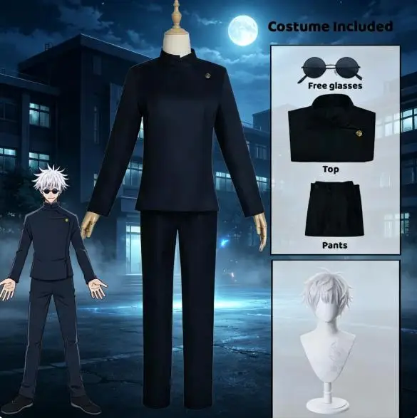 زي تنكري لشخصية غوجو ساتورو من - مراجعة Jujutsu Kaisen Uniform وسعره