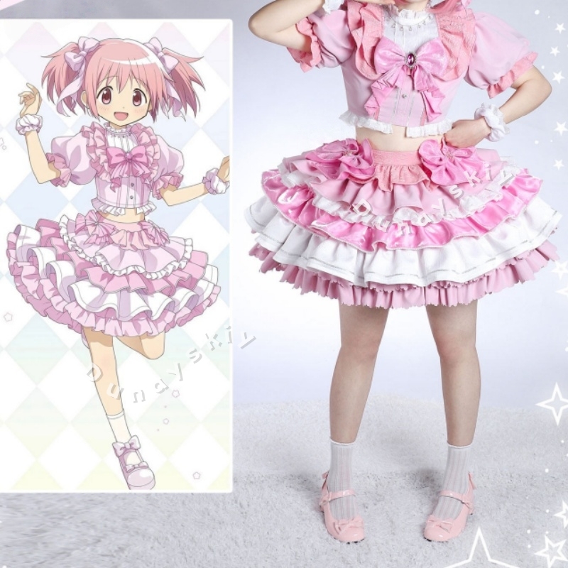 زي كونامي مادوكا ماجيكا الوردي - مراجعة Cosplay Anime Pink Hair وسعره
